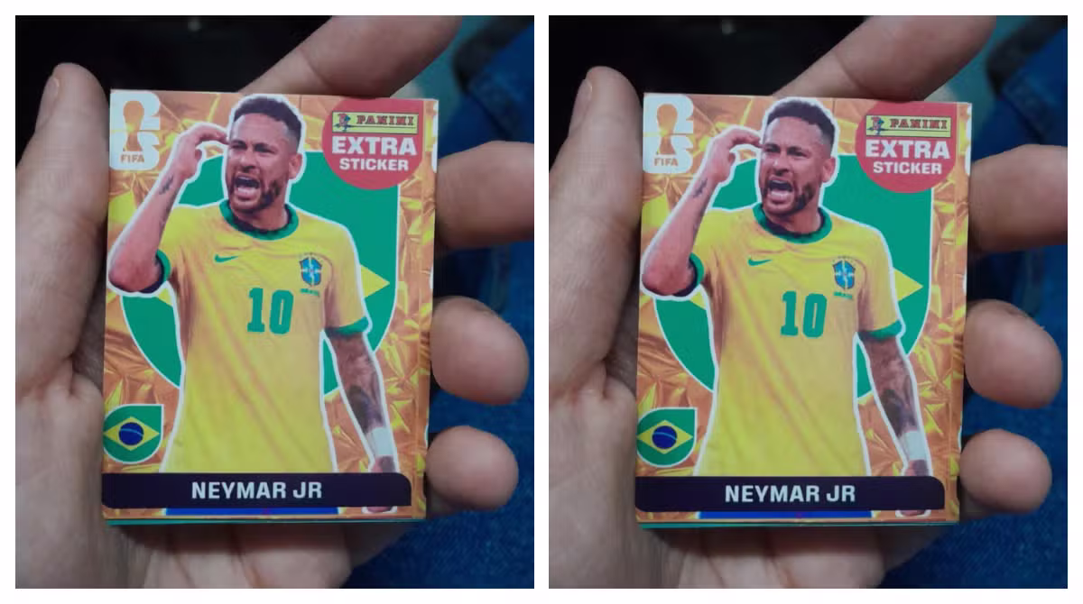 Passageira compra pacote de figurinhas da Copa em trem da CPTM e encontra card de Neymar da edição de 2022