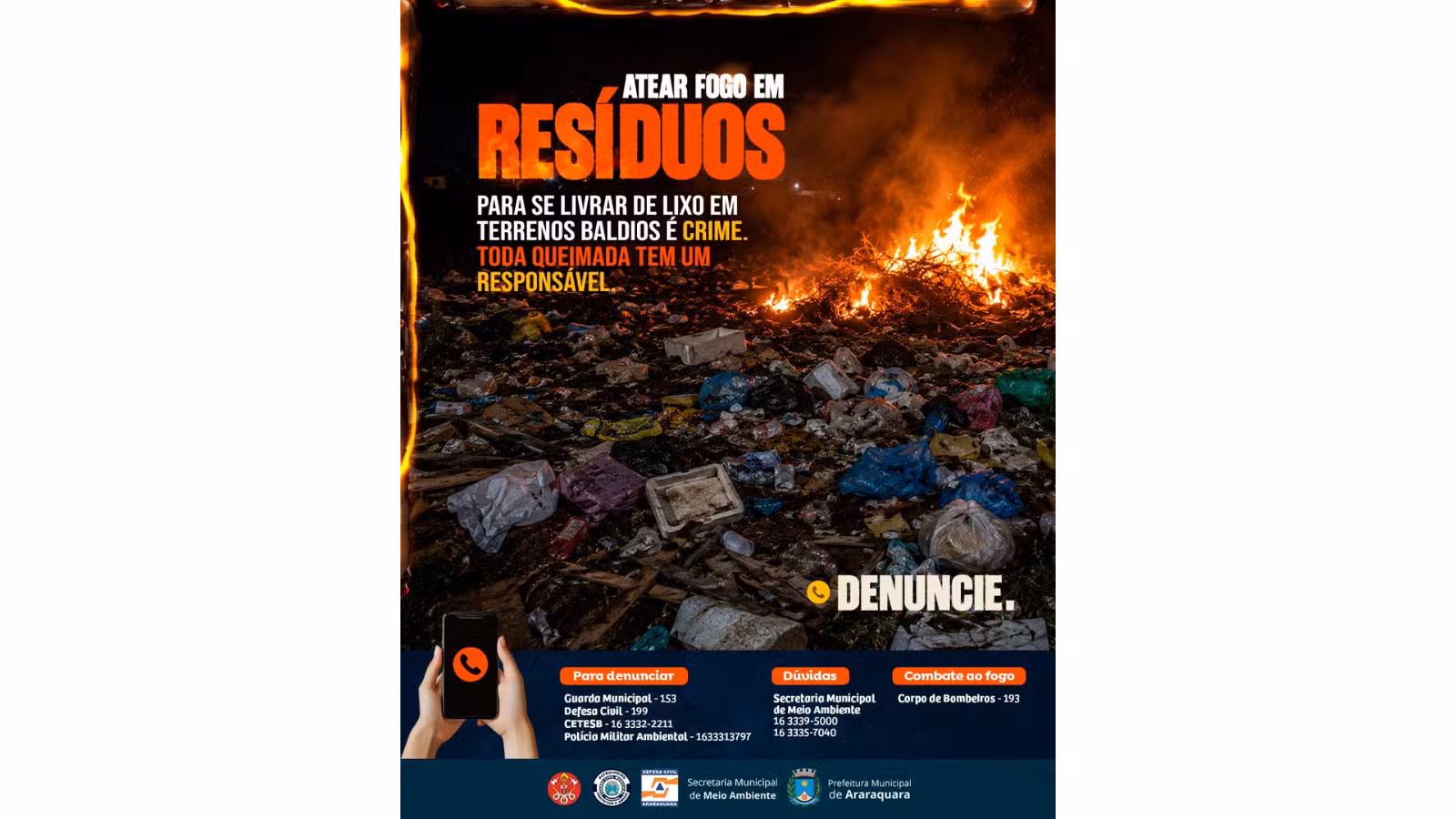 Prefeitura reforça conscientização sobre queimadas com campanha de prevenção