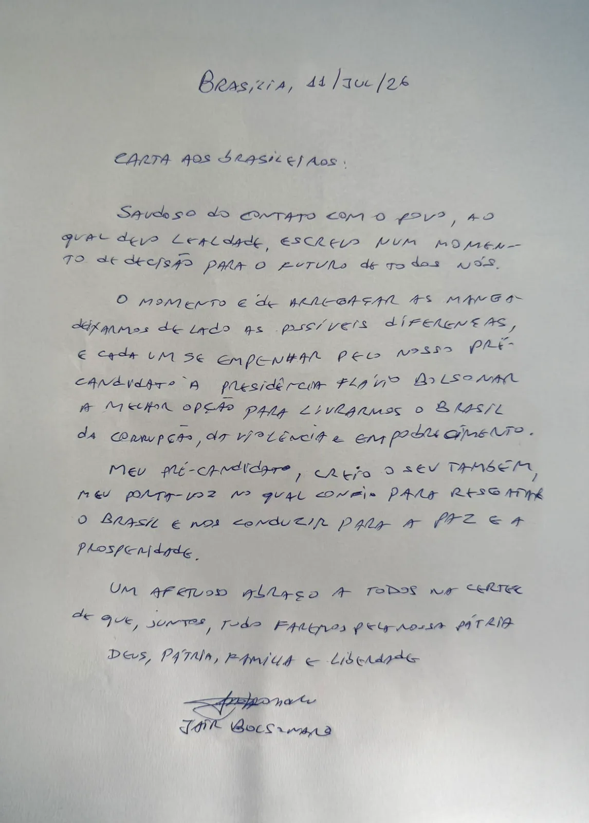 Carta de Bolsonaro põe em risco prisão domiciliar com recurso do PT ao STF, gera críticas de candidatos e incomoda Michelle Bolsonaro