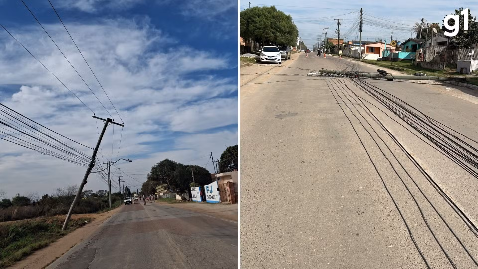 Vendaval derruba postes e deixa mais de 800 casas sem luz em Bagé; fim de semana deve ser de tempo ainda mais severo