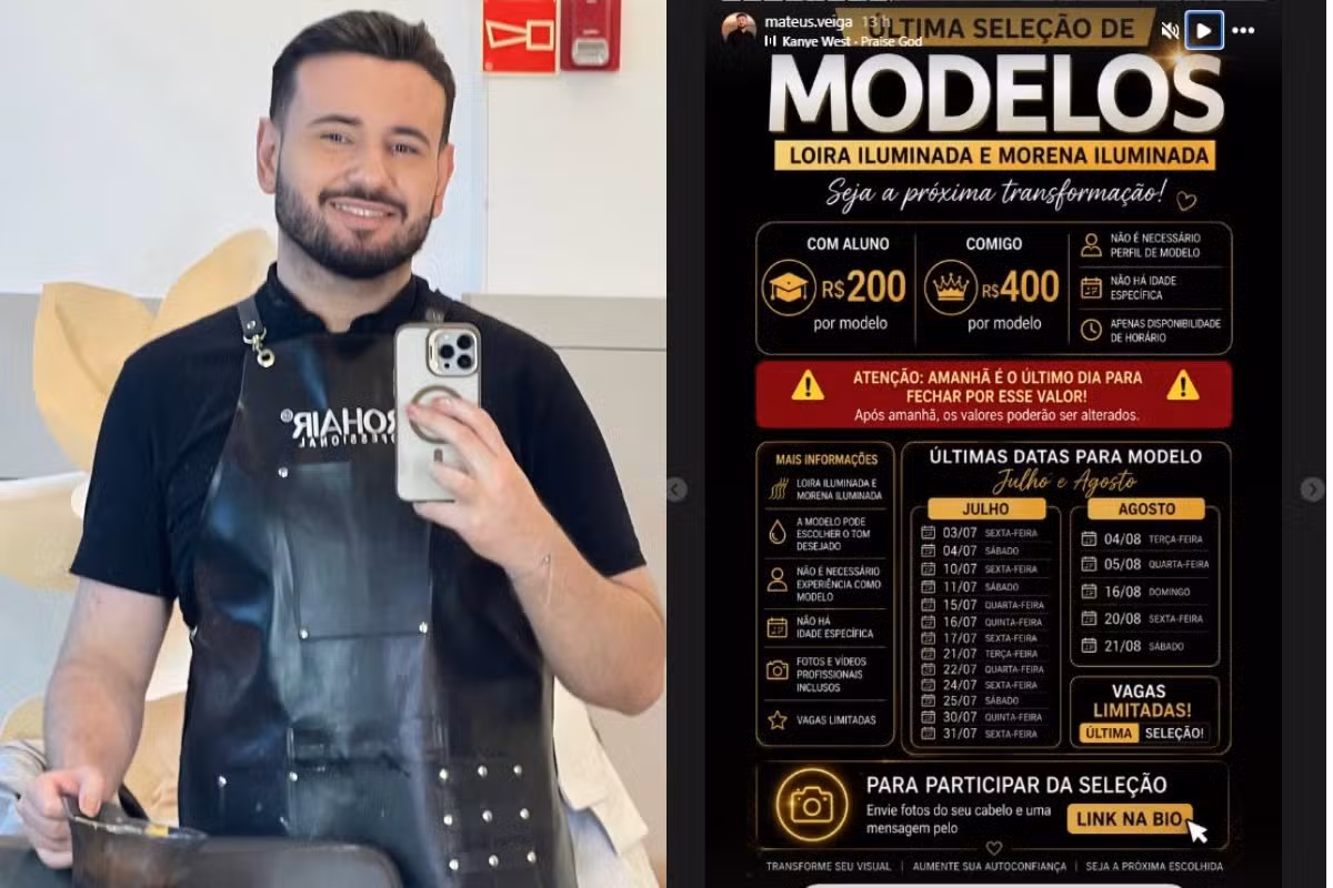 Cabeleireiro com mais de 500 mil seguidores é preso no Paraná suspeito de golpes em modelos de mechas e falsos cursos