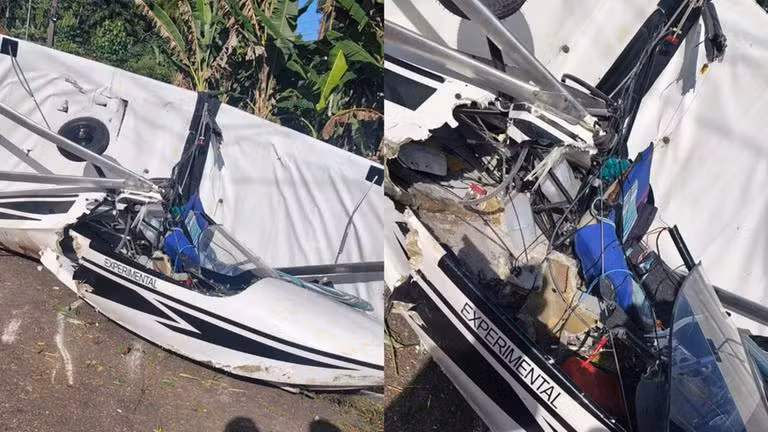 Ultraleve cai após falha no motor e deixa casal ferido em Benevides, na Grande Belém