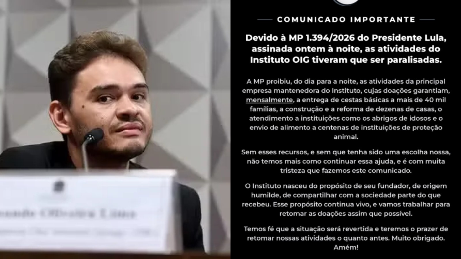 Instituto de empresário que depôs à CPI das Bets paralisa atividades