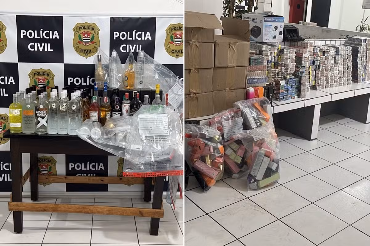 Quadrilha é investigada por golpes em supermercados; operação apreende 12,8 mil maços de cigarros e bebidas