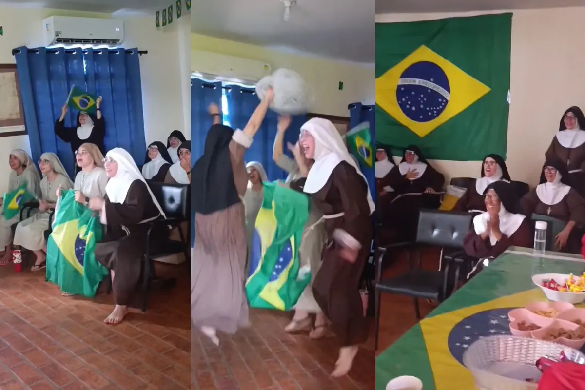 Freiras de mosteiro em MS viralizam nas redes com virada do Brasil contra o Japão na Copa; veja VÍDEO