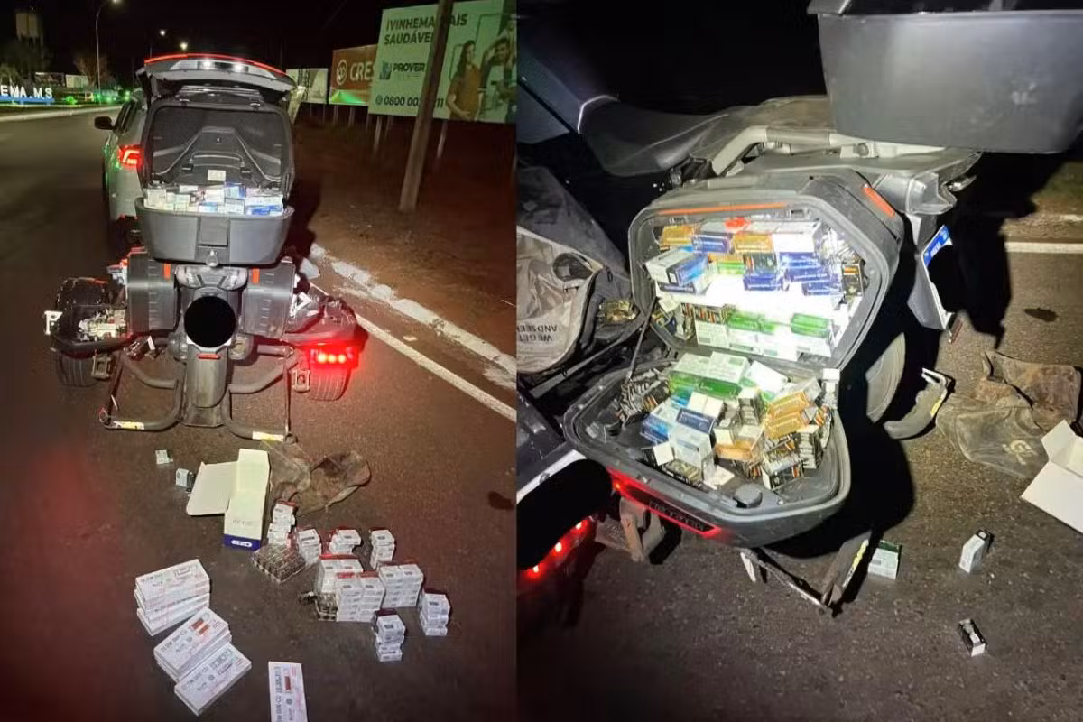 Polícia aborda moto de luxo e descobre carga secreta com mais de 700 canetas emagrecedoras em MS