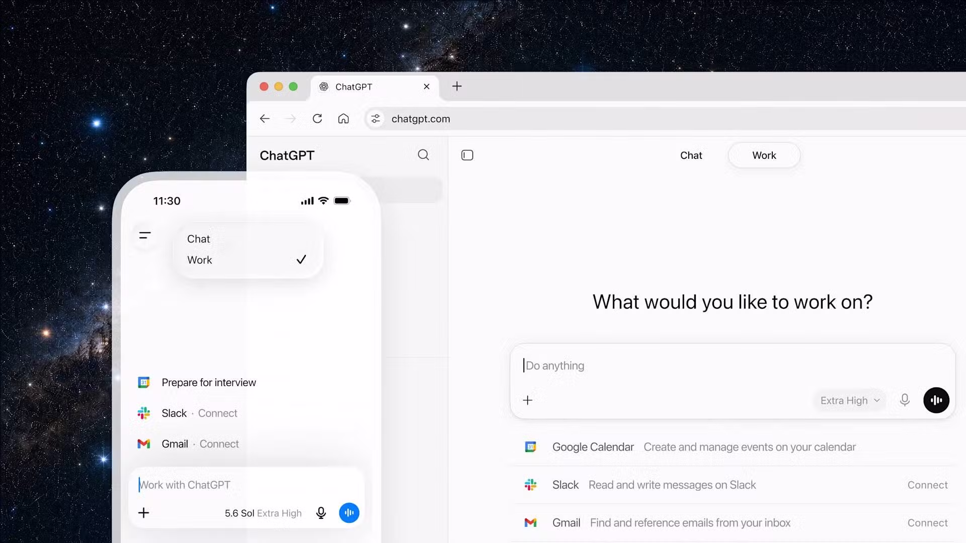 OpenAI lança ChatGPT Work, agente de IA criado para fazer suas tarefas do trabalho