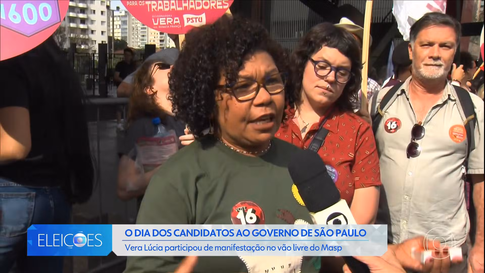 Vera Lúcia, candidata ao governo de SP pelo PSTU, participa de ato contra contra privatizações e terceirizações