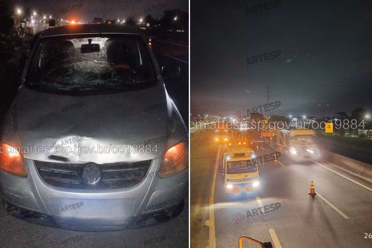 Mulher morre após ser atropelada por vários veículos ao atravessar rodovia no litoral de SP
