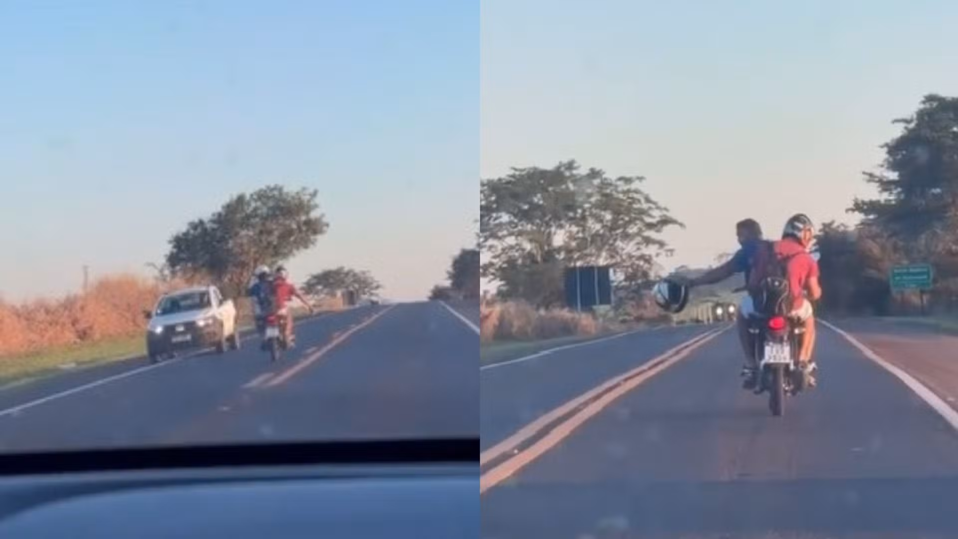 VÍDEO: motociclista é flagrado em zigue-zague, invadindo contramão e tirando capacete em Araçatuba