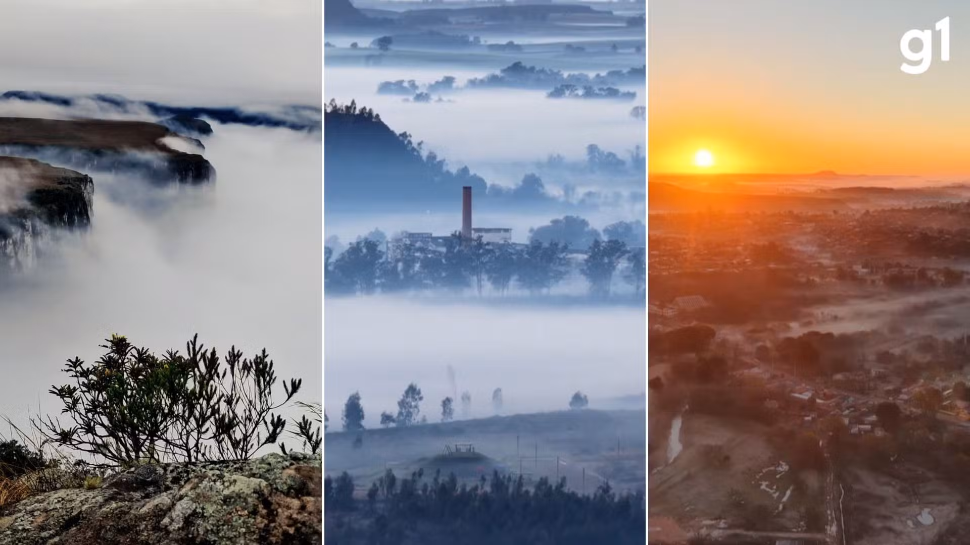 Geada e 'mar de nuvens' mudam visual no amanhecer do RS neste sábado