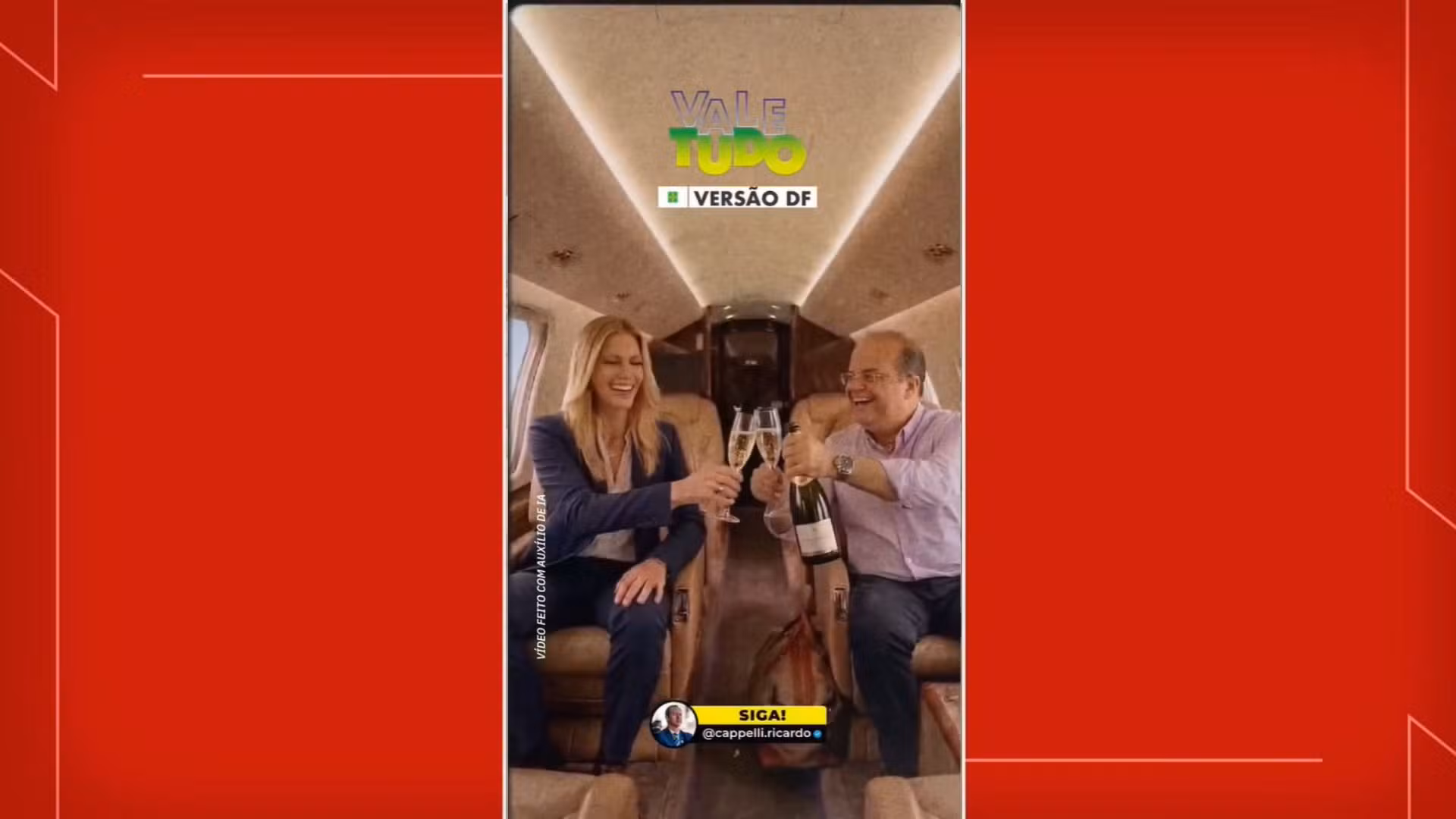 Justiça Eleitoral manda Cappelli tirar das redes sociais vídeo com IA que fazia alusão a Ibaneis e Celina fugindo de avião