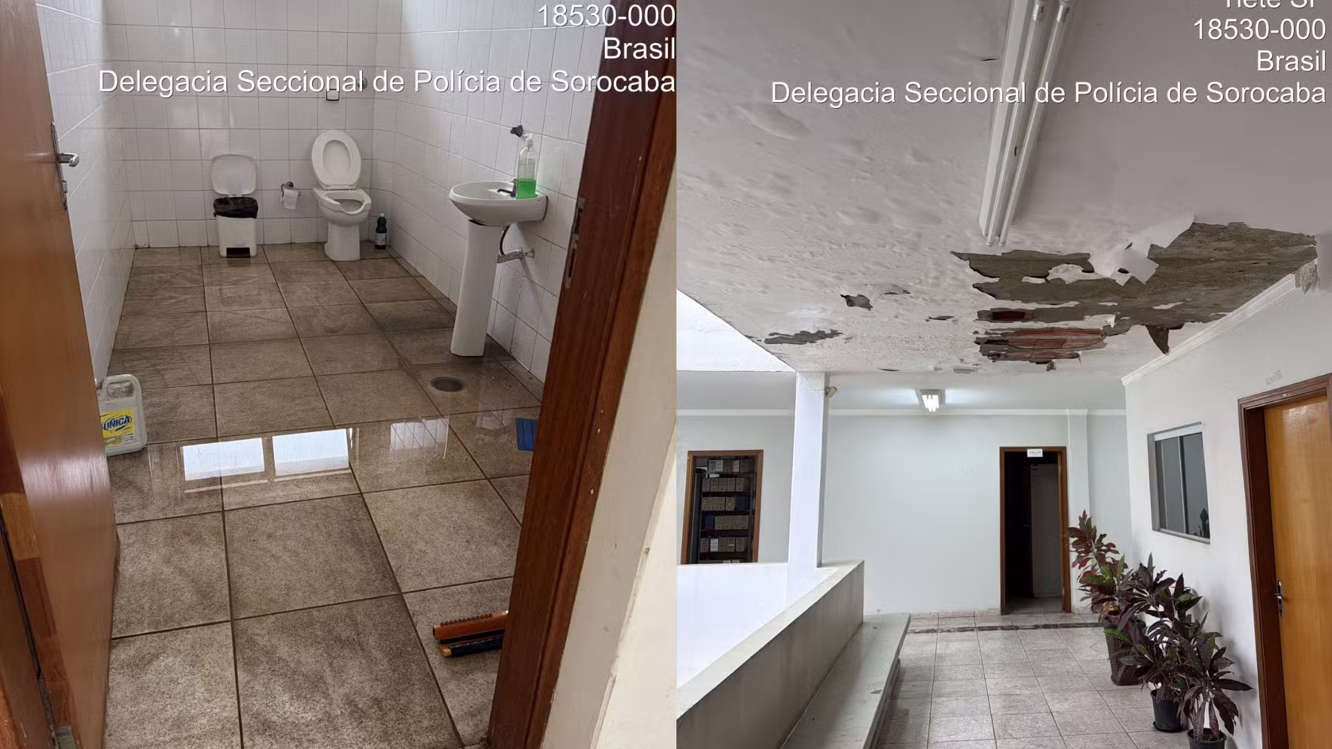 Delegacia de Tietê é interditada por risco de desabamento após forte chuva que atingiu a cidade
