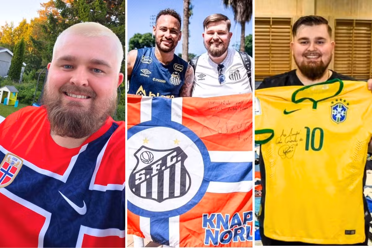 Norueguês que tatuou Santos revela dilema antes de Brasil e Noruega na Copa: 'Devo tudo ao Neymar'