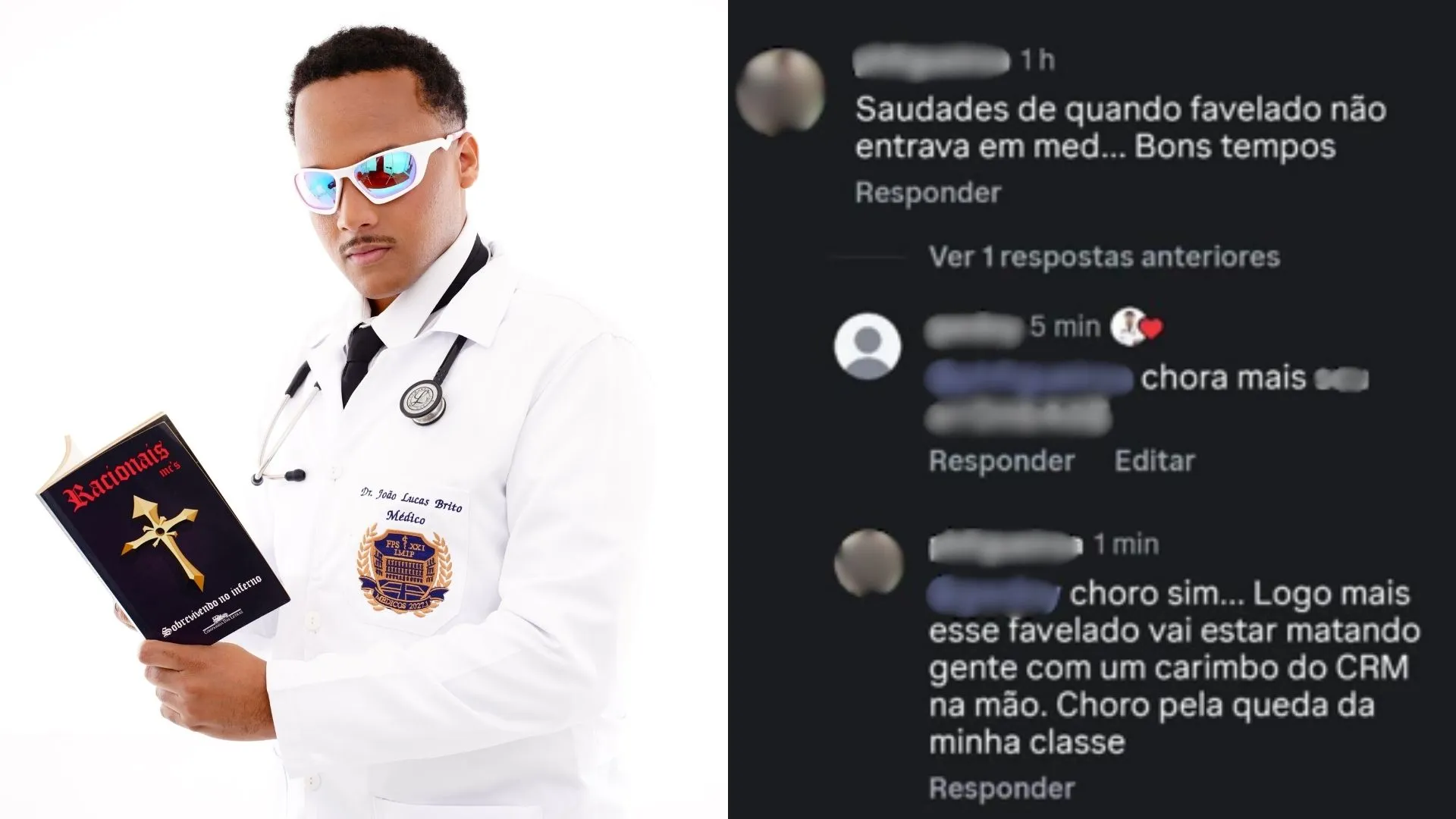 Universitário denuncia racismo após médico comentar: 'Saudade de quando favelado não entrava em medicina'