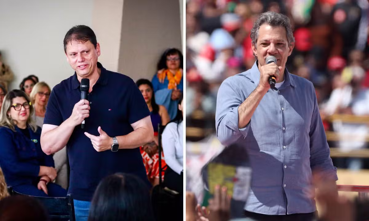 Tarcísio e Haddad gastaram ao menos R$ 2,2 milhões em anúncios no Instagram e no Facebook em 2026, mesmo antes do início da campanha