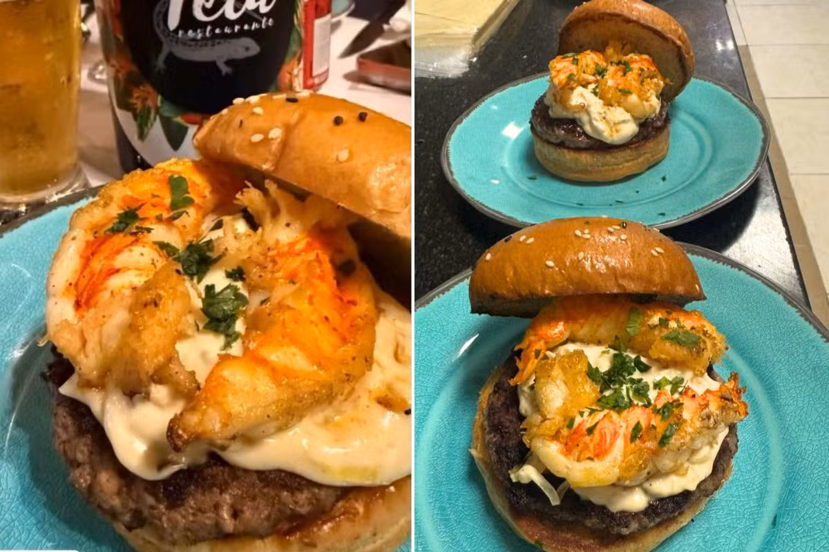 Hambúrguer com lagosta: restaurante no litoral de SP combina carne Angus com cauda na manteiga de ervas