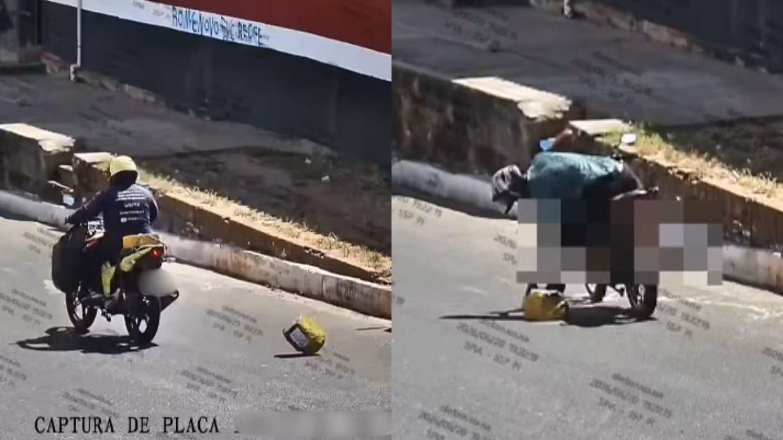 VÍDEO: Motociclista é identificado após furtar caixa com 18 celulares que caiu em rua de Teresina