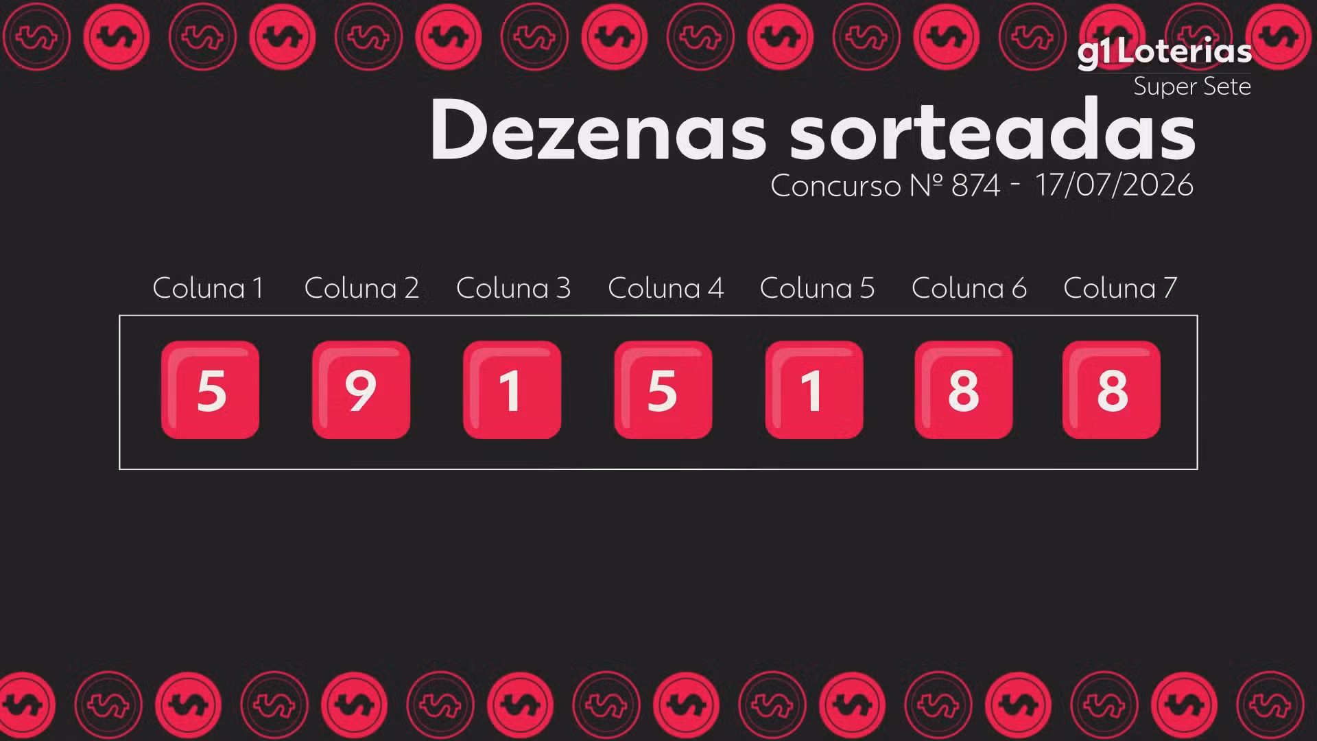 Super Sete hoje: resultado do concurso 874 e números sorteados