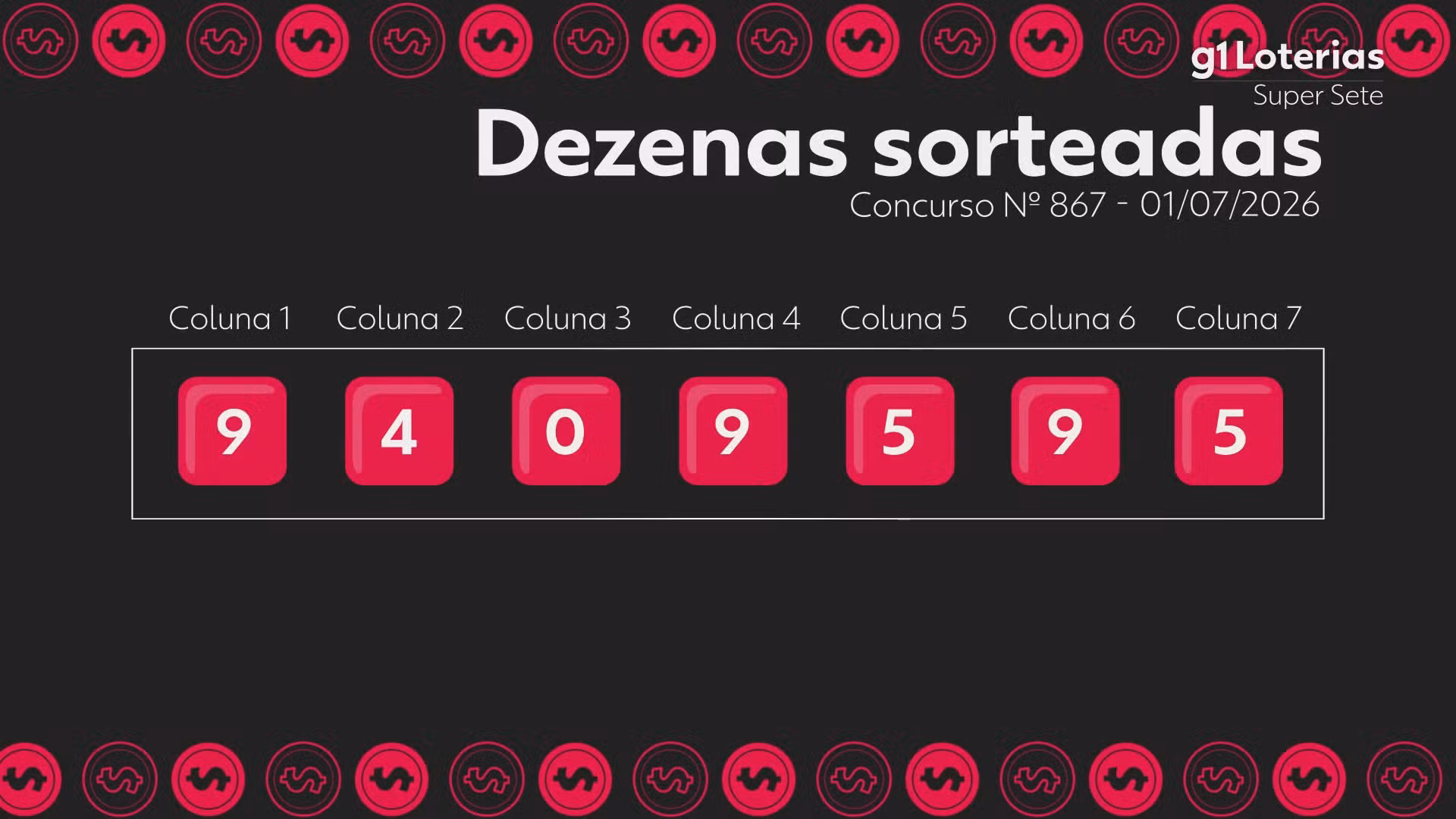 Super Sete hoje: resultado do concurso 867 e números sorteados