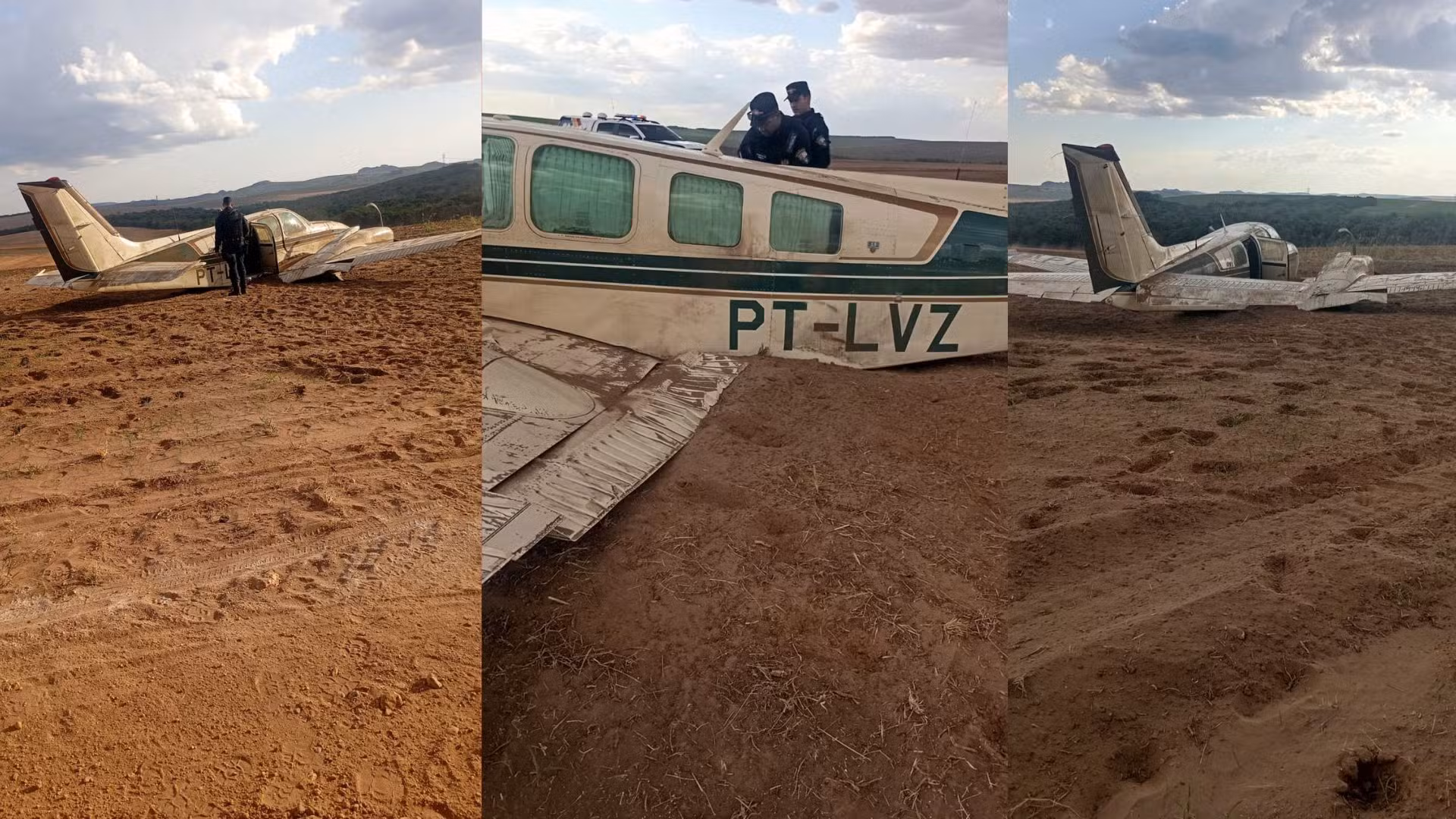 VÍDEO: avião faz pouso forçado em fazenda às margens da BR-364 em MT e PM investiga suspeita de ligação com tráfico