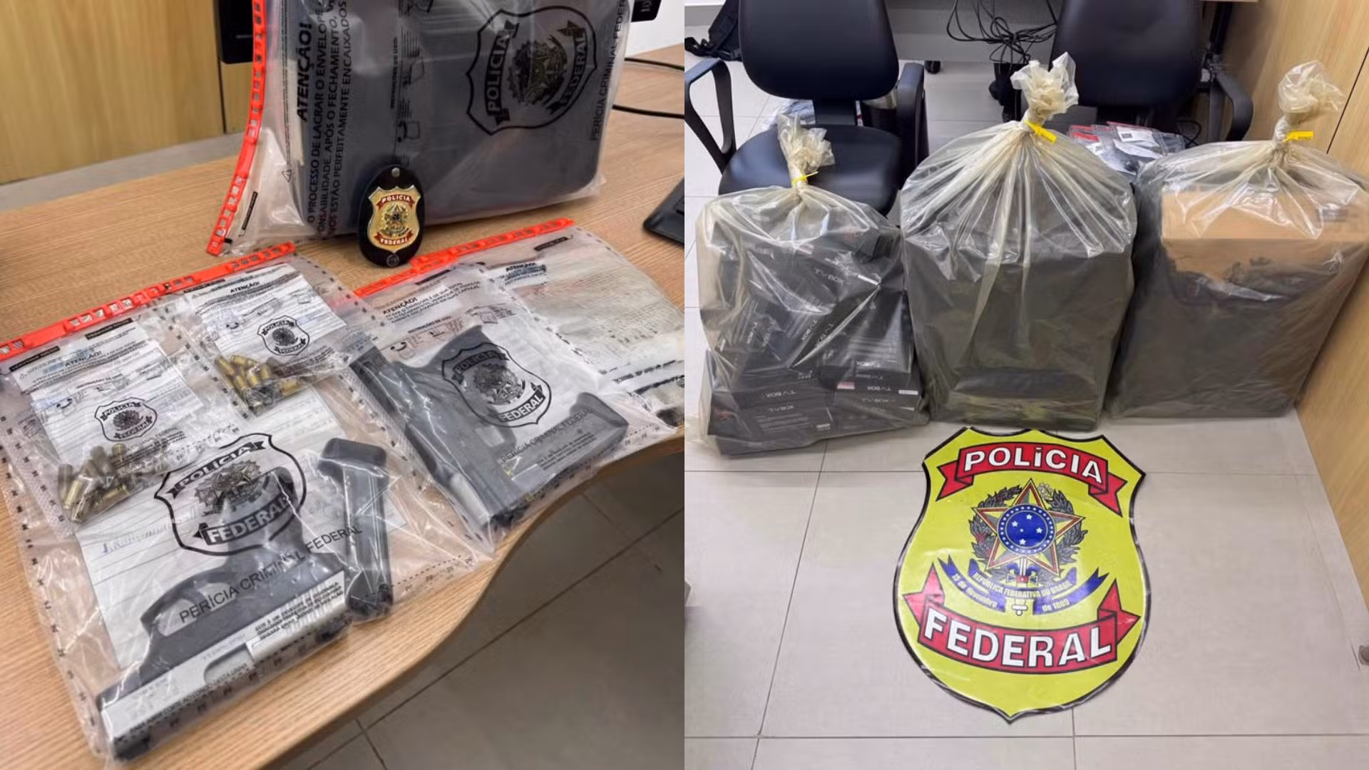 PF prende suspeito de fraudes em registro de CAC, posse ilegal de armas e contrabando de receptores piratas de TV em BH
