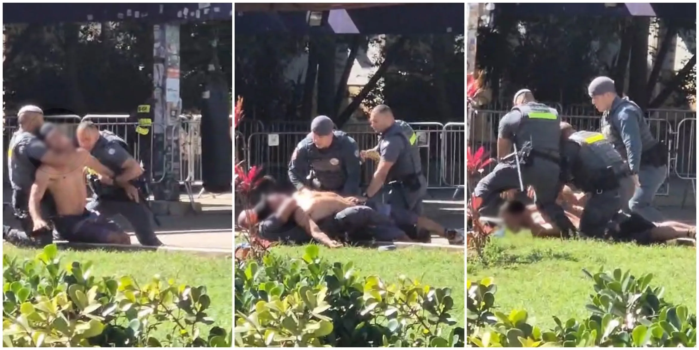 VÍDEO: homem é imobilizado por PMs com 'mata-leão' durante abordagem na Praça Roosevelt, Centro de SP