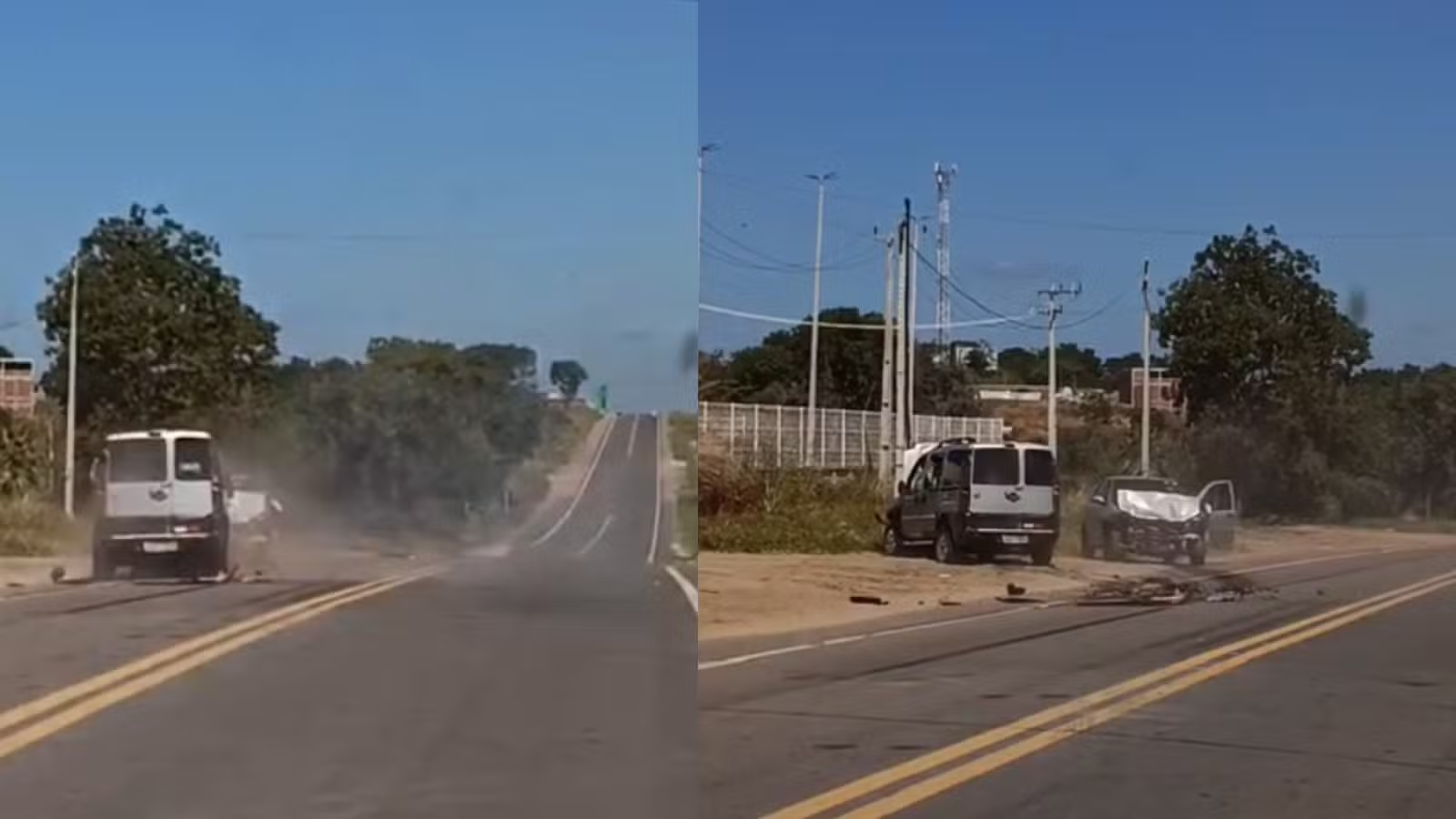Vídeo: carro em zigue-zague invade contramão e colide com outro veículo; três pessoas ficam feridas