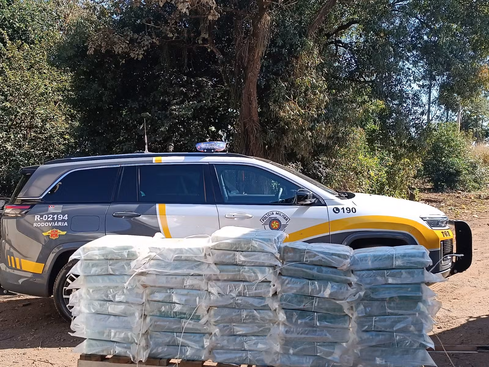 Cocaína é encontrada em teto de furgão durante fiscalização em rodovia de Palmital