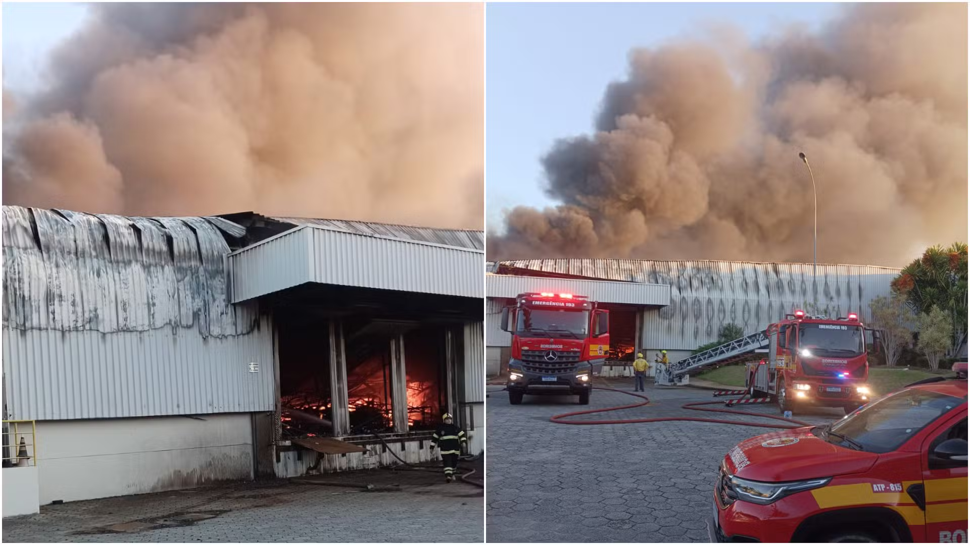 Fábrica de um dos maiores conglomerados de moda do país registra incêndio de grandes proporções em SC
