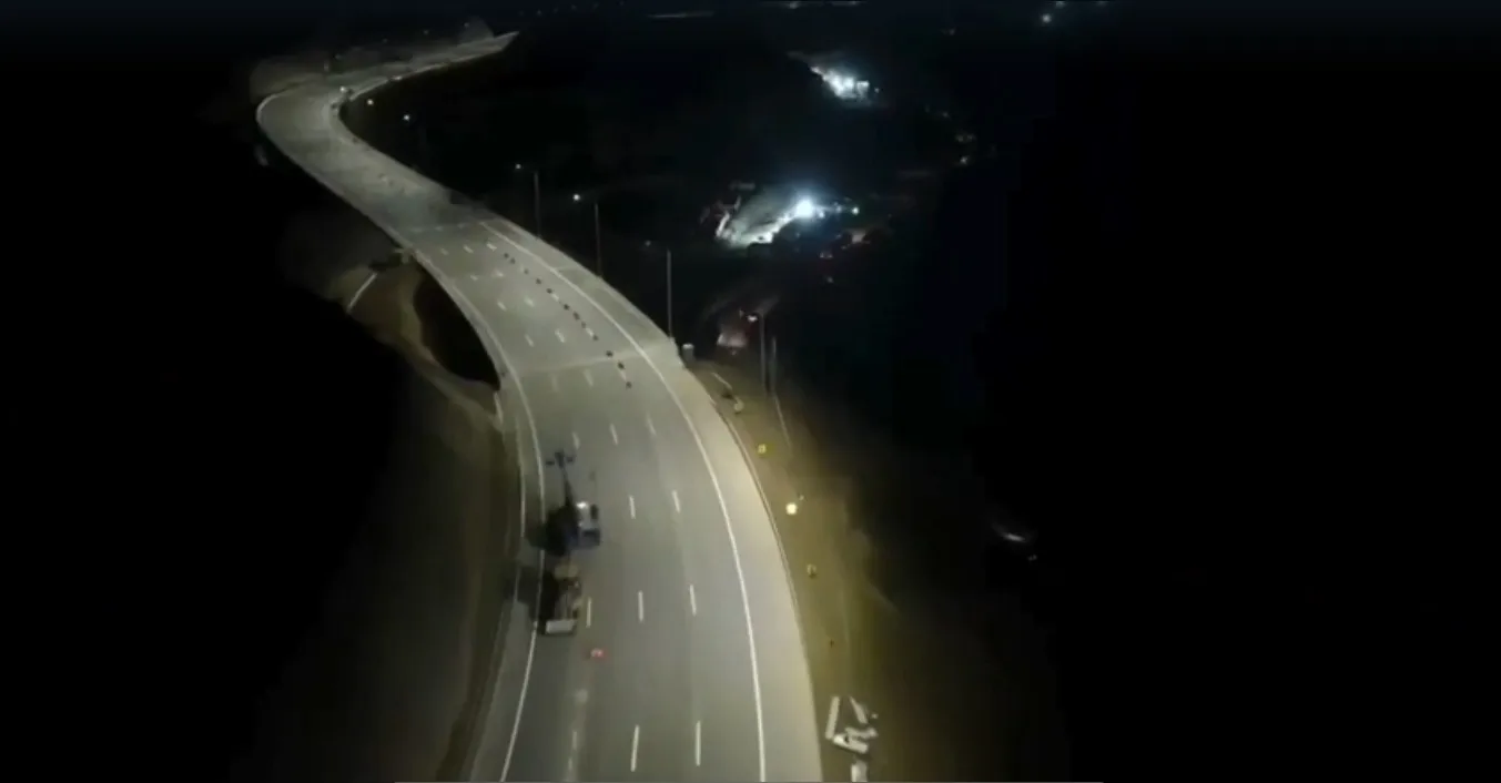 Concessionária divulga imagens noturnas de trecho inaugurado na Serra das Araras
