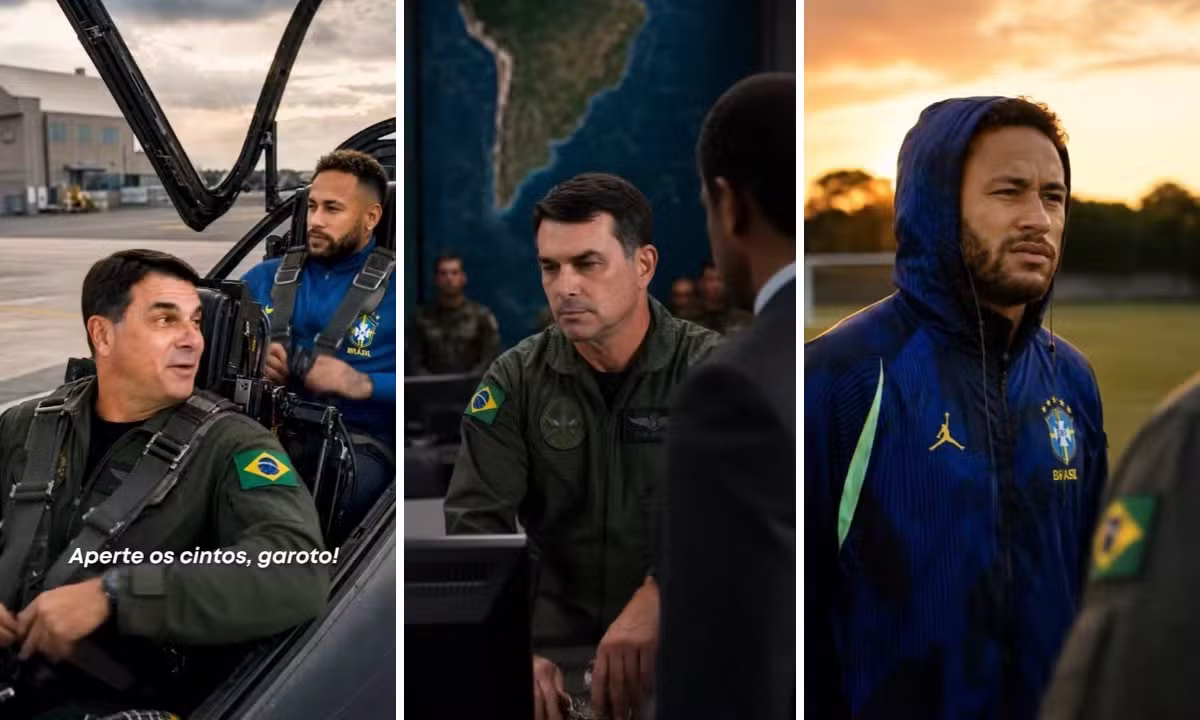 Flávio Bolsonaro posta vídeo de IA com 'resgate' de Neymar após fala de Lula