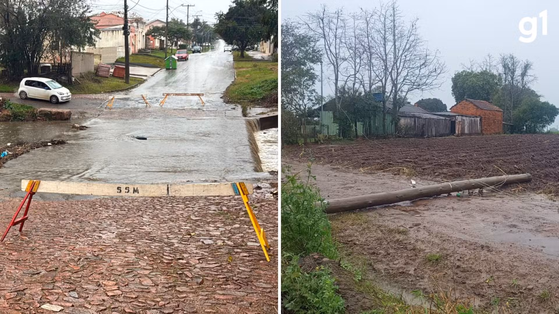 Chuva forte e vento de mais de 100 km/h afetam 41 municípios deixando 19 pessoas desalojadas no RS