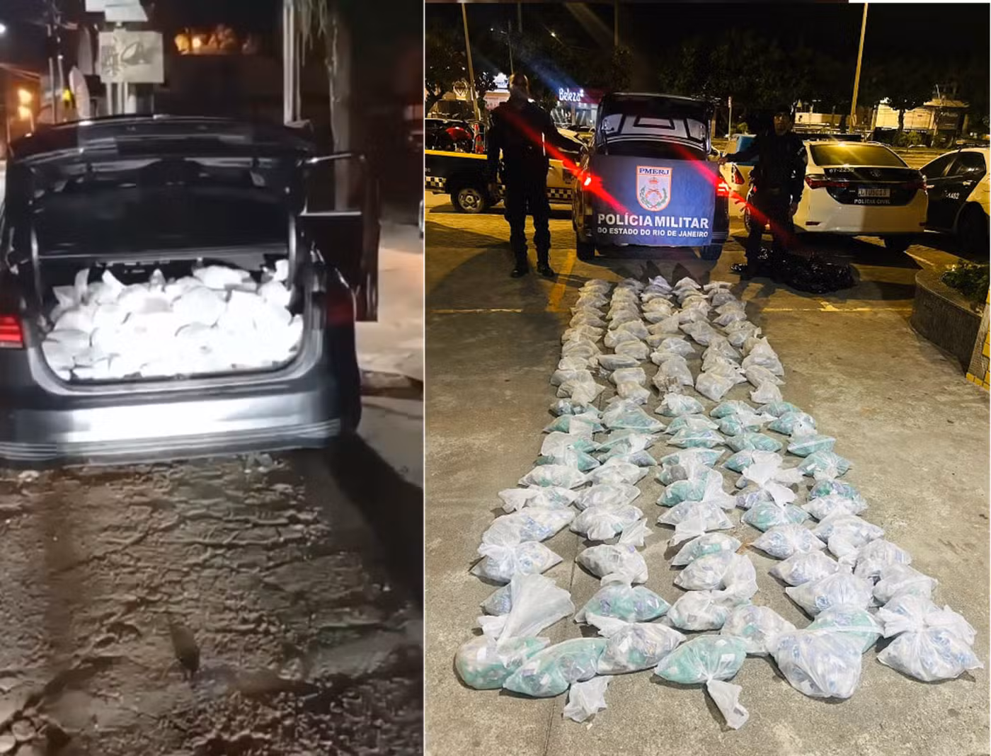 Mulher é flagrada com mais de 5 mil porções de drogas no porta-malas do carro na BR