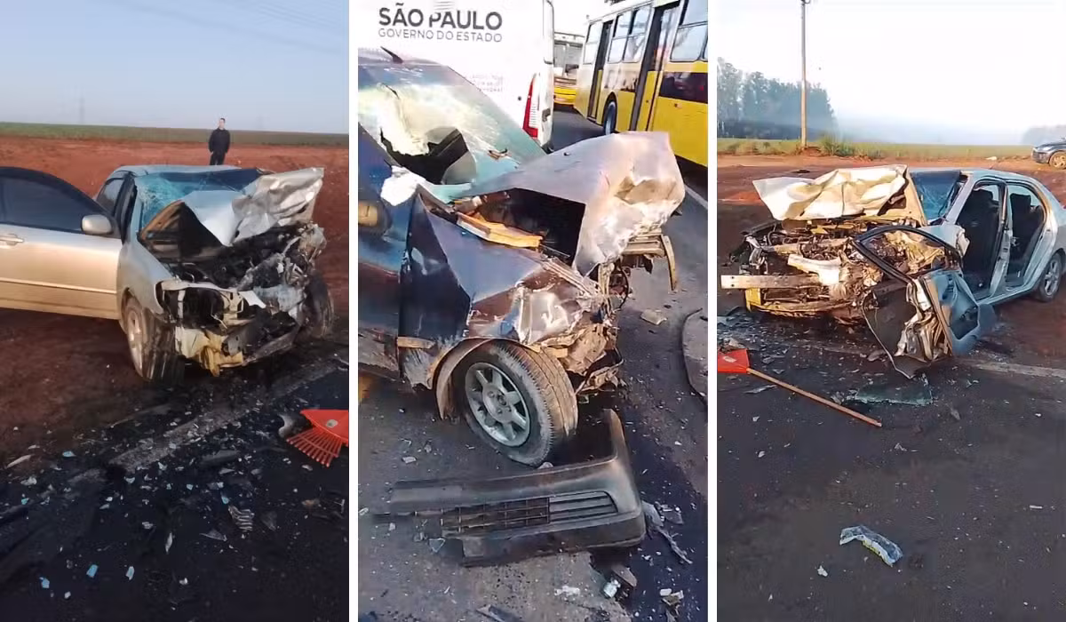 Batida entre três carros deixa motorista em estado grave e feridos em rodovia de Rio das Pedras