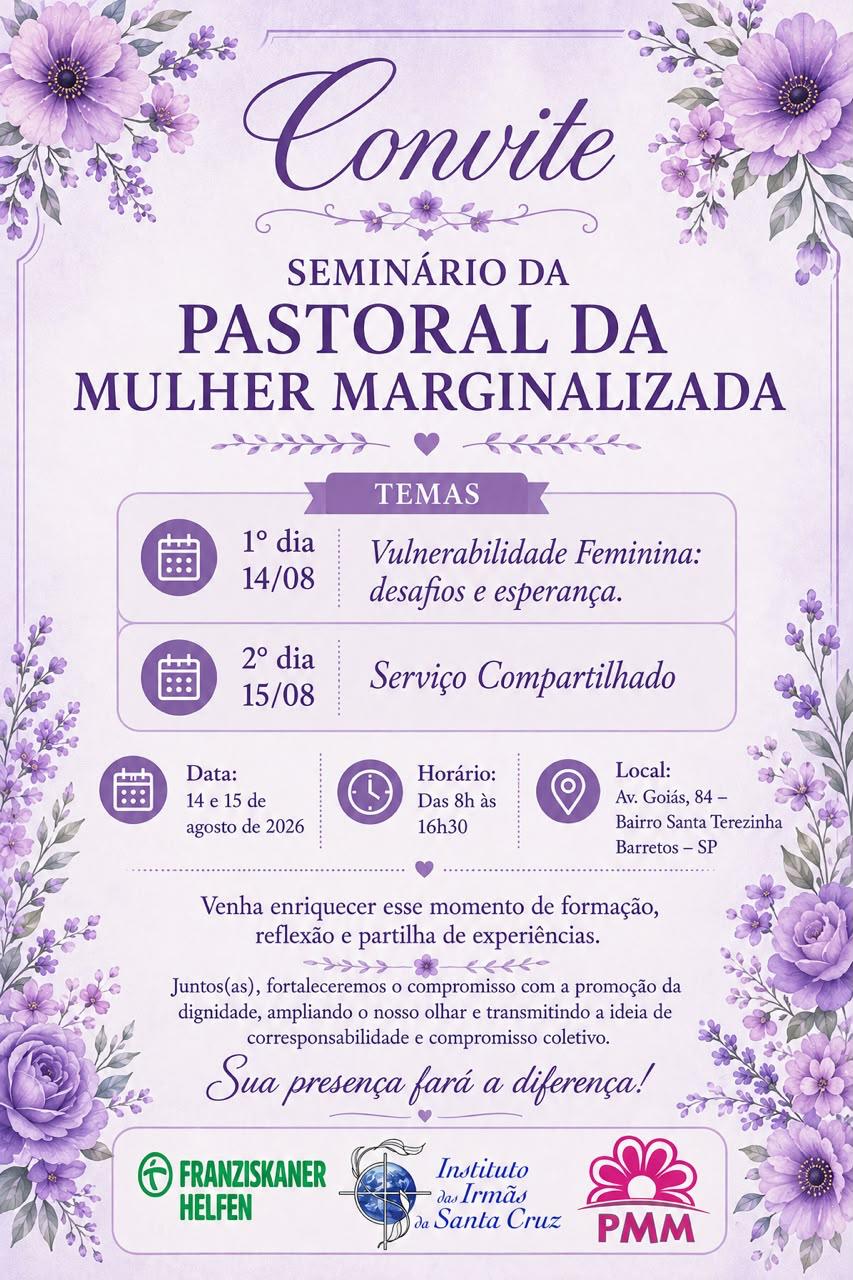 Pastoral da Mulher Marginalizada agenda seminário