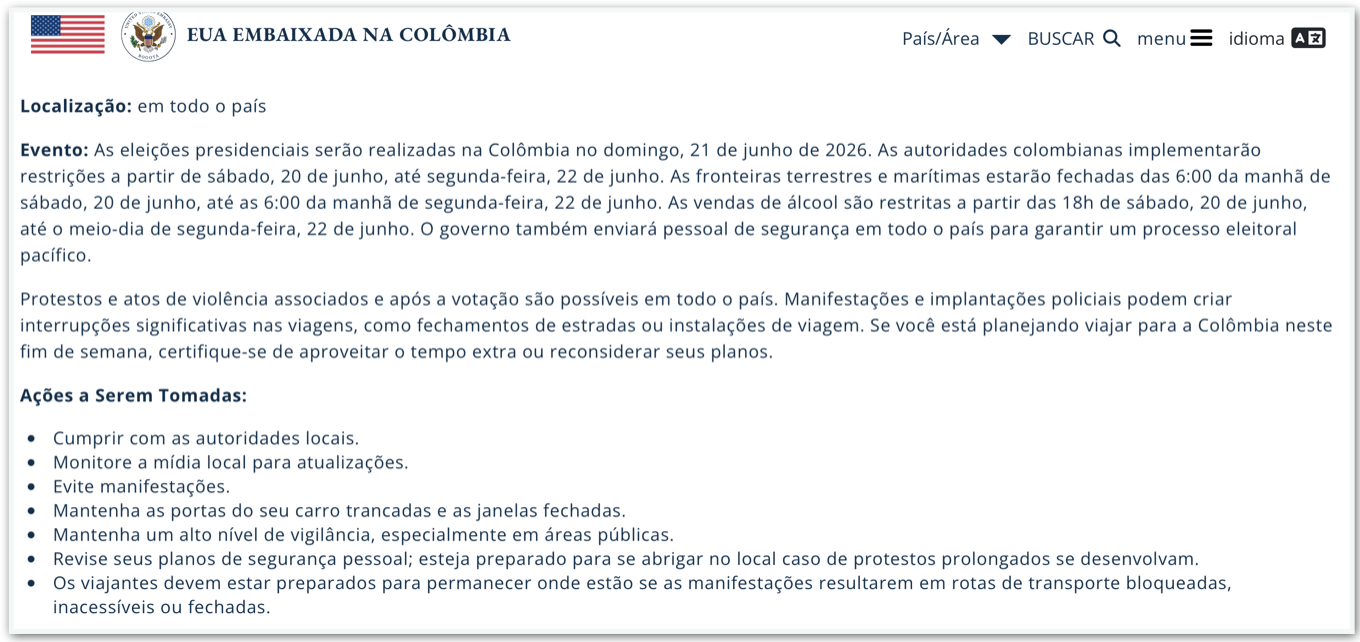 Petro critica alerta dos EUA sobre eleição colombiana