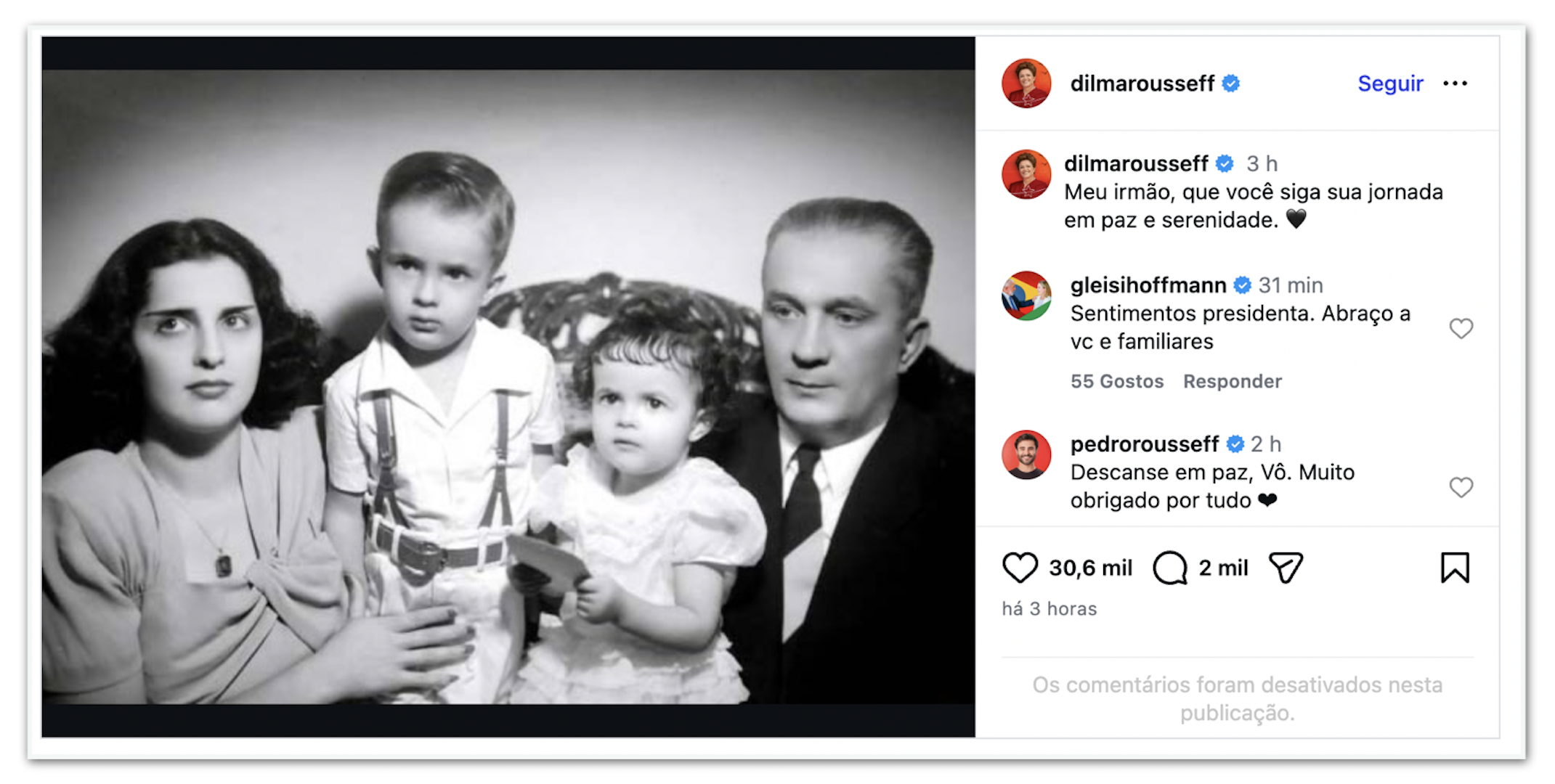 Morre Igor Rousseff, irmão mais velho de Dilma; petistas lamentam