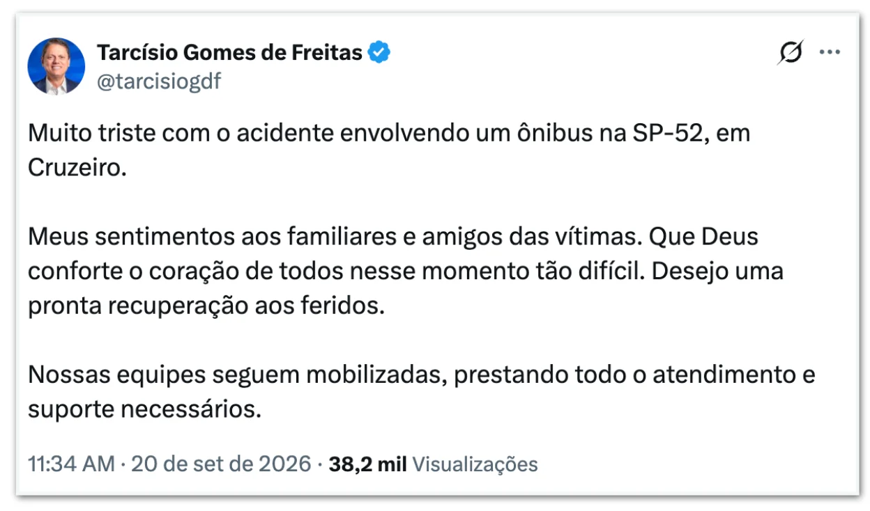 Ônibus cai em ribanceira em SP e deixa ao menos 6 mortos