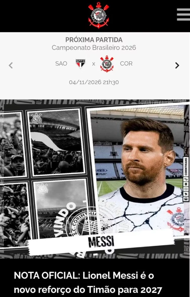 Site do Corinthians é hackeado e “anuncia?