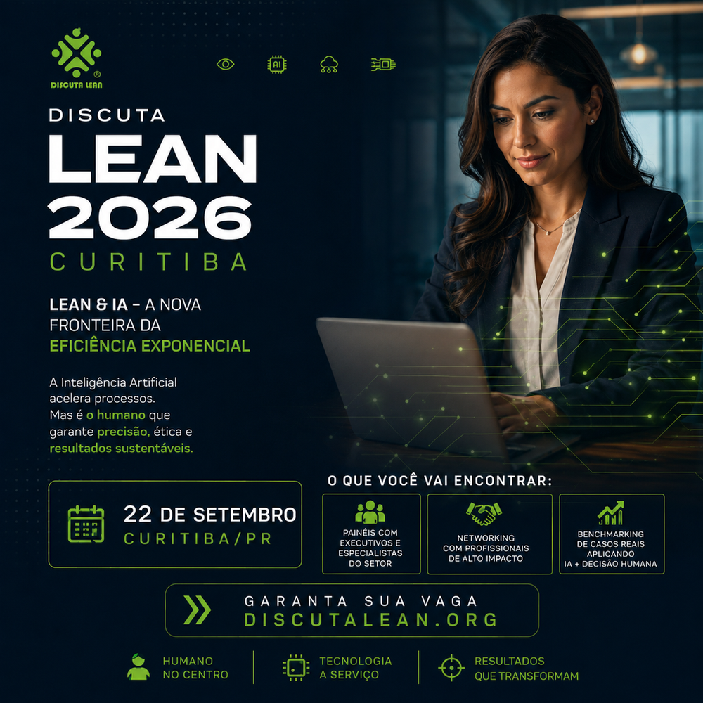 Fórum Discuta Lean reúne Lean e inteligência artificial em Curitiba em 22 e 23 de setembro