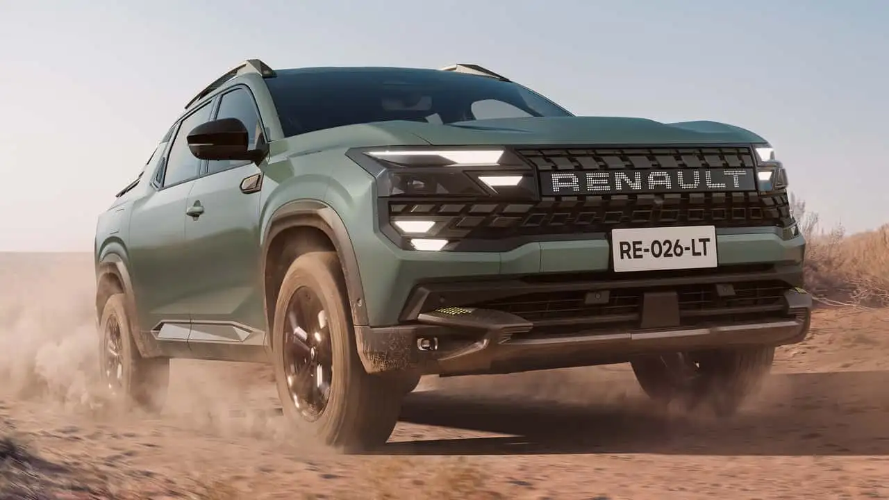 Nova Renault Niagara estreia em novembro com motor 1.3 turbo flex de até 160 cv, câmbio manual ou EDC, tração 4×4, caçamba de 938 litros, carga de 654 kg e IA integrada para enfrentar Fiat Toro, Ram Rampage e VW Tukan