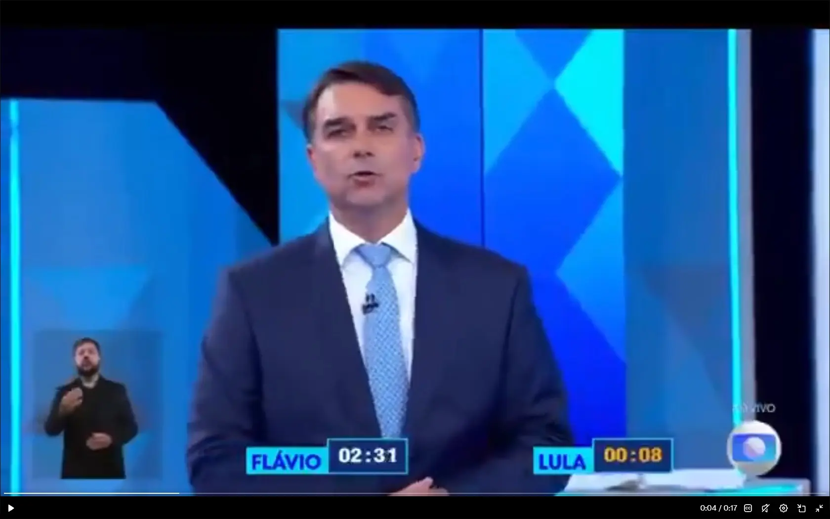 Flávio debocha de dedo amputado de Lula durante debate na Globo
