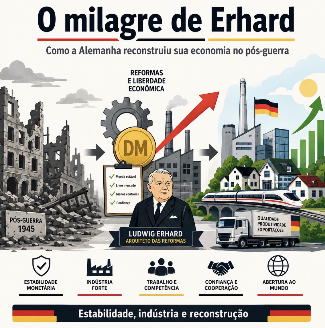 O milagre de Erhard: como a Alemanha reconstruiu sua economia no pós