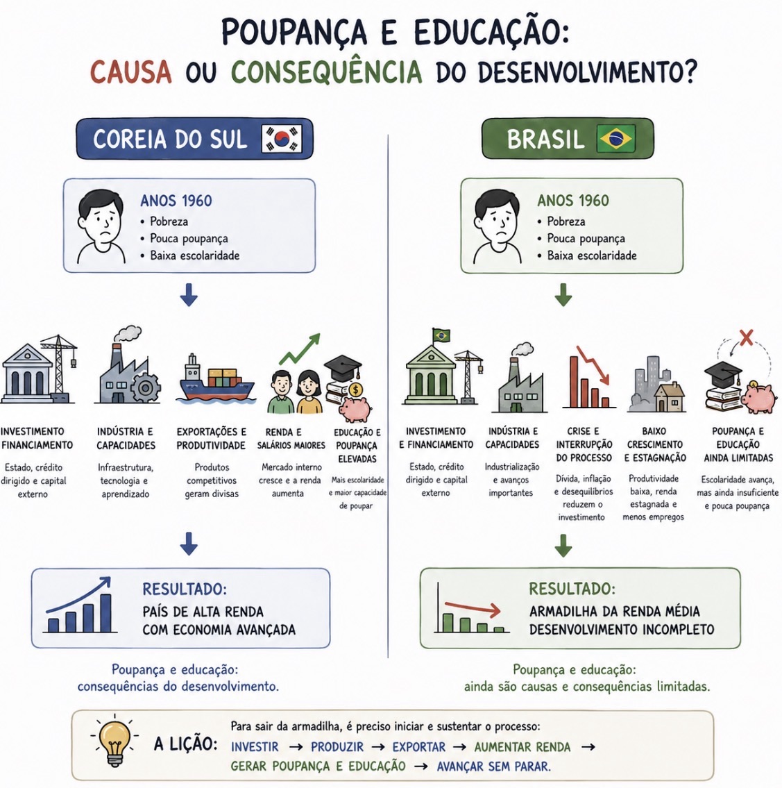 Poupança e educação: causa ou consequência do desenvolvimento?